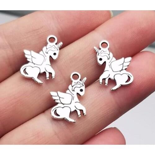 50pcs/lot--18x15mm, Antique silver plated Unicorn charms,DIY supplies, Jewelry accessories