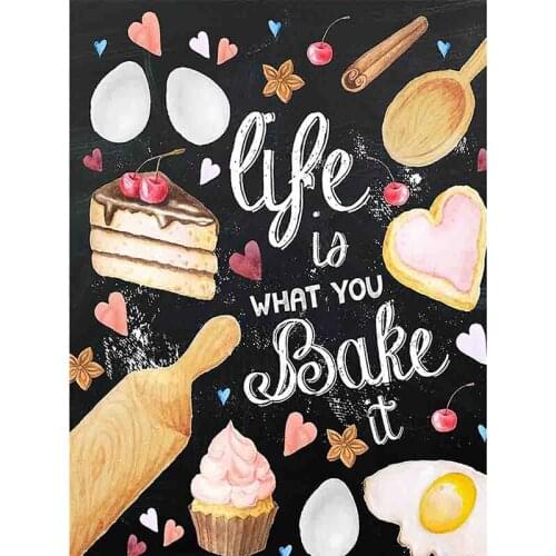 5D DIY Diamond Embroidery Cartoon Text Words Ice Cream Cross Stitch Diamond Painting Round rhinestones Home Decor gift E522