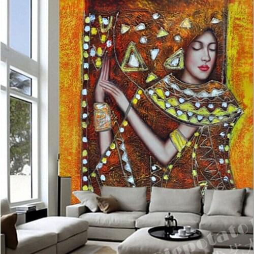 Latest custom 3D large mural,National style bright girl painting,living room tv background bedroom wall wallpaper