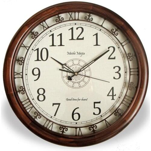 Large Wood Vintage Wall Clock Modern Design Nordic Living Room Wall Clock Classic Decor Metal Relogio Parede Home Decoration JJ