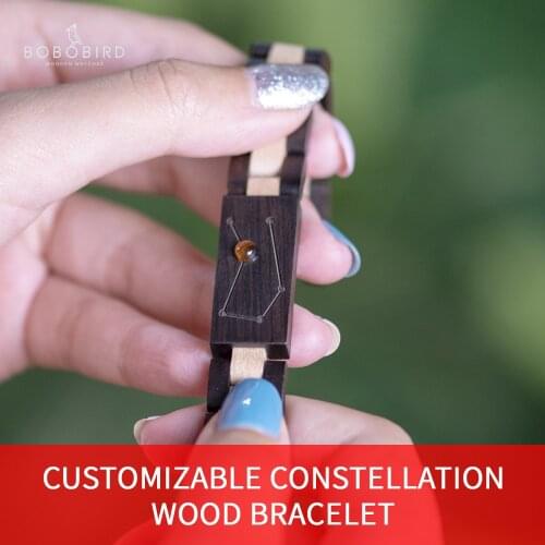 BOBO BIRD New Engrave Constellation Wooden Bracelet Customized Men And Women Colorful Bracelet In Gift Box bransoletki damskie