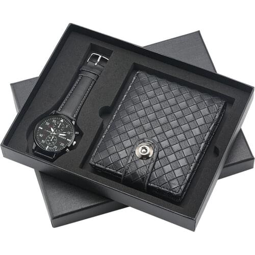 Luxury Man Watch Wallet Gift Set Leather Strap Business Multifunction Clock Men Birthday Gifts Reloj Masculino