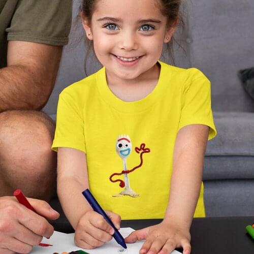 Four Seasons Kawaii Disney Toy Story Fork Children T-Shirts Outdoor Casual Comfortable Printing Kids T Shirts Unisex Harajuku