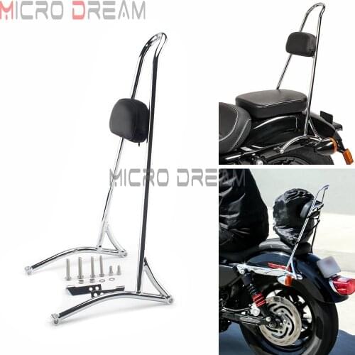For Harley Dyna Super Glide Low Rider Street Bob Fat Bob FXD 06-17 Custom Rear 20" Tall Passenger Cushion Pad Sissy Bar Backrest