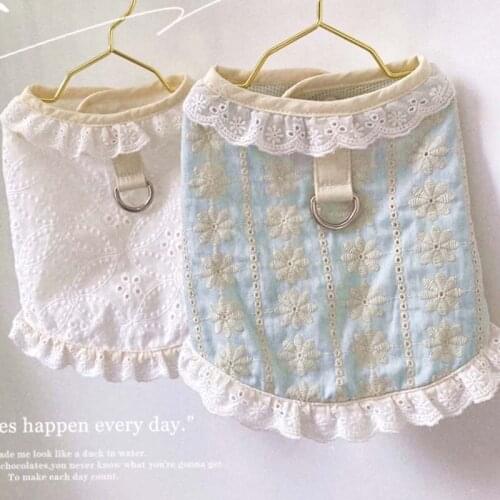 INS wind belt traction ring chest back pet dog clothes supplies princess spring and summer teddy bichon