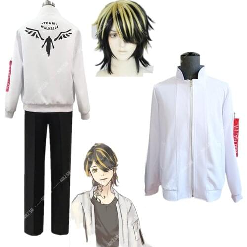 Tokyo Revengers Hanemiya Kazutor Cosplay Costumes White Coat Baseball Uniform Golden Black Wig Mikey Draken Halloween Costume