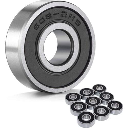 Hot 100Pcs 608-2RS Skateboard Bearing,Rolling Bearings Silver, 8X22X7mm