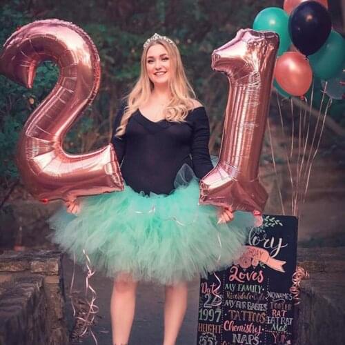 Sweet Mint Green Mini Tutu Skirts For Yong Girl To Birthday Party Puffy Short Tulle Skirt Women Elastic Cute Tulle Skirt