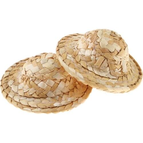 Miniature Hat Handicraft Toy - Mini Straw Hat Hand Knitting Strawhat Crafts