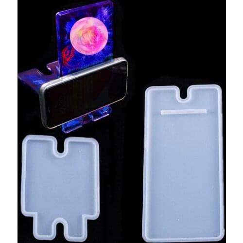 Mobile Phone Stand Silicone Resin Mold Phone Holder Epoxy Resin Moulds Phone Bracket Making Silicone Molds