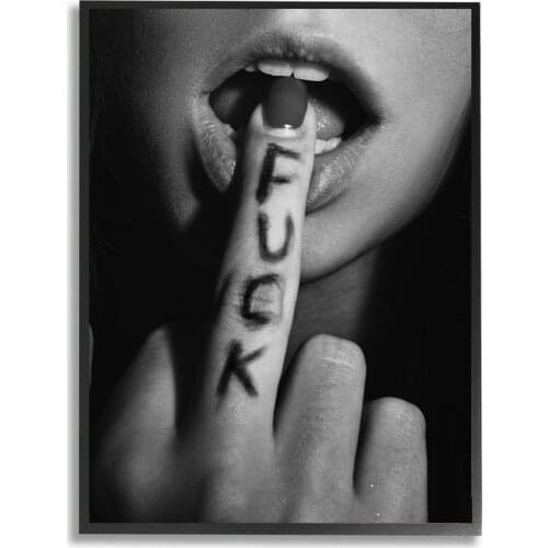 Fashion Posters On The Wall Sexy Picture Red Lip Canvas Wall Art Decoration for Room Modern Paintings for Interior Frameless