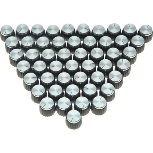 KAISH Pack of 50 Guitar Amplifier Knobs Black/Silver Cap fits Marshall AMP Amplifiers