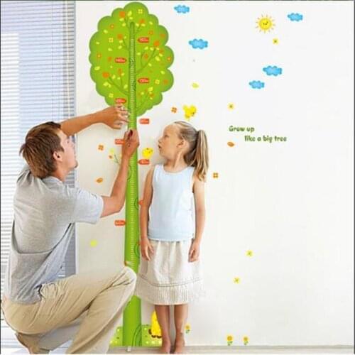 1 PCS Cartoon Green Tree Height Sticker For Kids Room Bedroom Height Meter Wall Stickers Home Decor 60*90cm