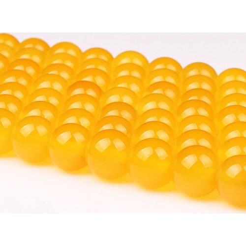 Natural Round Yellow Agate Carnelian Gemstone Loose Beads 4mm 6mm 8mm For Necklace Bracelet DIY Jewelry Making