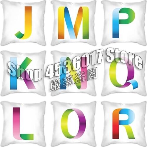 Ribbon letters printed quality cushion cover home decorative pillows 45x45cm pillowcase cotton linen for throw pillows for couch
