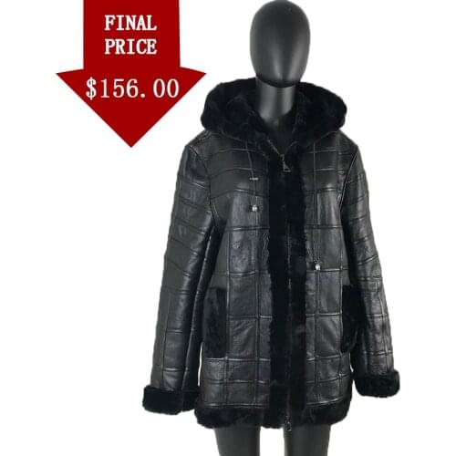 2020 New Fashion Hooded Sheepskin Jacket Genuine Leather Coat Women Autumn Winter Warm Casual Overcoat Top Selling