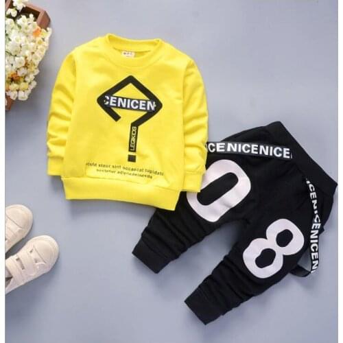 NEW Girls Outfit Cartoon Print Boys Clothes 2pcs/set Children Clothing Sets Boys Long Sleeve Shirts Pants Kids Autumn Clothing