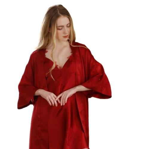 2021 spring and summer new high-end 100% mulbery silk sling ladies pajamas two-piece home service