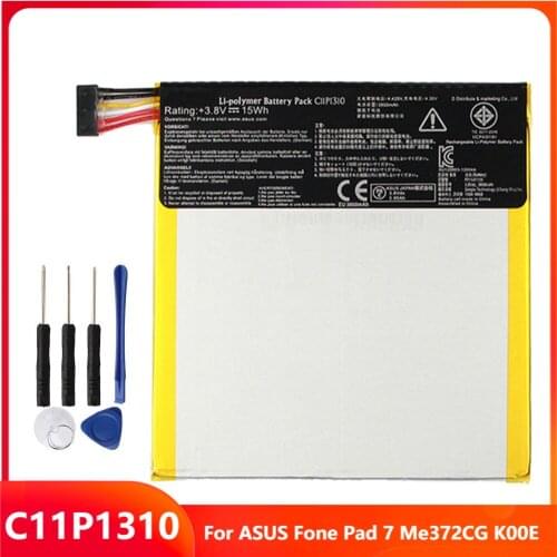 Original Replacement Phone Battery C11P1310 For ASUS Fone Pad 7 Me372CG K00E Genuine Rechargable Batteries 3950mAh With Tools