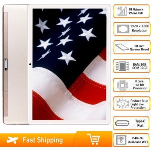 Discount 4G LTE Phone tablet 10 inch tablet pc 8 Cores Android 9.0 3GB RAM 64GB 1920x1200HD Screen 5G wifi 8.0MP Cameras GPS Pad