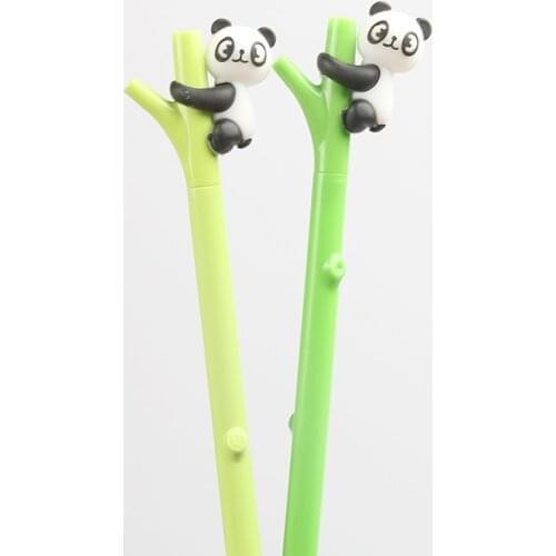 24 pcs Cute panda with bamboo gel pen 0.5mm ballpoint Black color pens Stationery Office accessories School supplies EB796