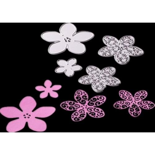 DIY Paper Art Embossed Etch Carbon Steel Knife Die Four Flower Sugar Cake Chocolate Embossed Knife Die D028