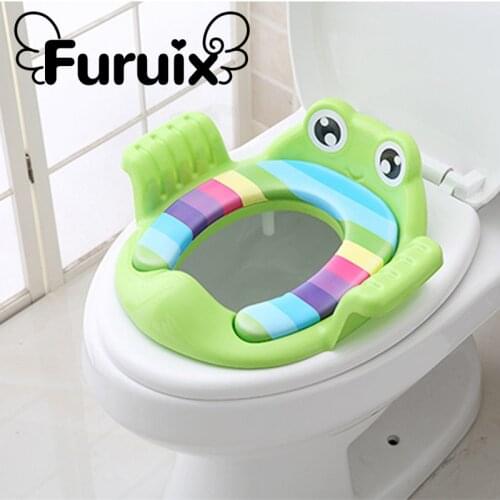 Potty Training Seat with Handles and Backrest Toddlers Toilet Seat with Urine Splash Guard & Soft Cushion Potty Seat for Kids