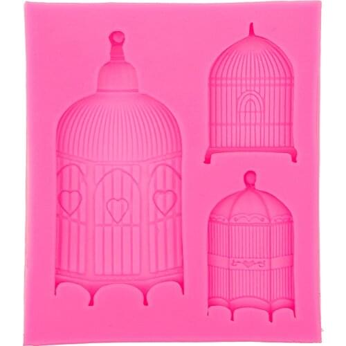 Birdcage Design Fondant Silicone Cake Molds Tools Soap Chocolate Mould baking Bakeware mold F0584