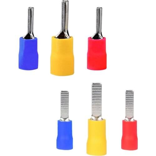 DBV/PTV Type Cold Terminal 410PCS/BOX Crimp Insulated Spade Pin Slice Shape Joints AWG22-10 Cable Wire Butt Connector