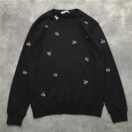 New 19 luxury High Men Embroidery bee Bees Hoodies Hoody hooded Sweatshirts velvet Cotton Drake Thicken Fleece pullover #E9