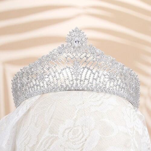 TIRIM Women Crown Flower Elegant Full Zircon Tiaras Brides Royal Wedding Hairbands Crystal Wemen Engagement Party Jewelry Gifts