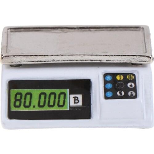 1:12 Scale Electronic Scale Play Doll House Supermarket Miniature Furniture Dollhouse Accessories Decor Toys