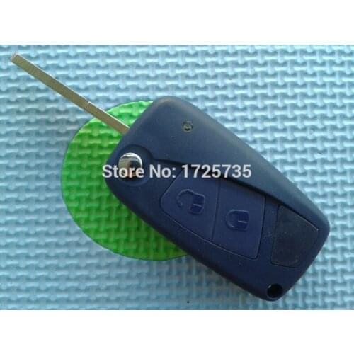 1Pc Of New Replacement Flip Key Case Cover Blue Color For Fiat 2 Button Folding FOB Remote Shell Uncut Blade No Logo Auto Parts