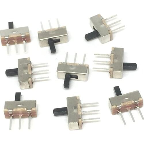 100PCS SS12D00 SS-12D00 4MM 1P2T toggle switch Interruptor on-off mini 1 Way 2 Band Slide Switch PCB Mount Free shipping