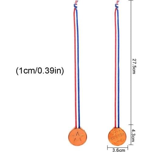 12pcs/set Childrens Plastic Gold Winners Medal Silver/Bronze Award Medal Sports Day Games Party Awards Kids Toy
