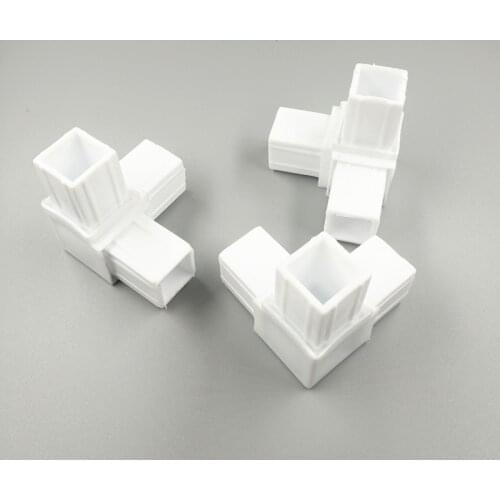 25X25 right Angle bend connector steel pipe plastic shelf tight fixing parts corner L T type guardrail balcony cabinet 10Pcs