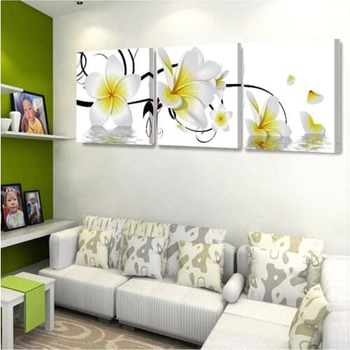 3pcs diamond embroidery 5D square round diamond painting Yellow Plumeria painting Rhinestone painting Cross Stitch wedding decor