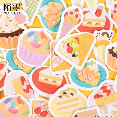45Pcs Cute Stickers Dessert Ice Cream Cake Paper Stickers Scrapbooking Kawaii Diary Planner Stationery Supplies