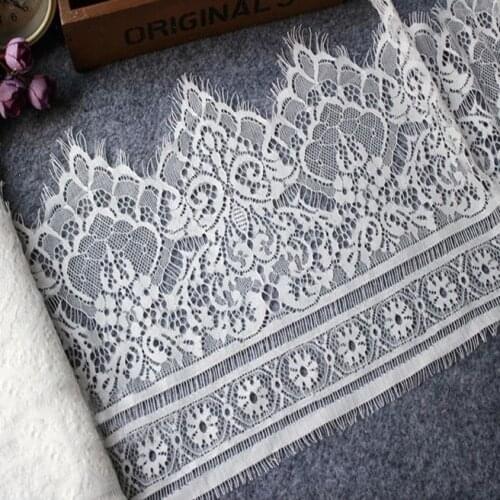 6meters/lot Free Shipping Handmade Diy Clothes Accessories White Black Noble Eyelash Sewing Lace Decoration Material 24cm width