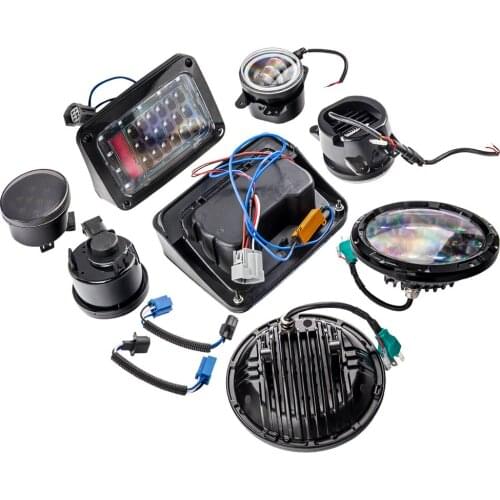 7" LED Headlight Fog Light Turn Signal Tail Lamp Kit For Jeep Wrangler JK 07-17