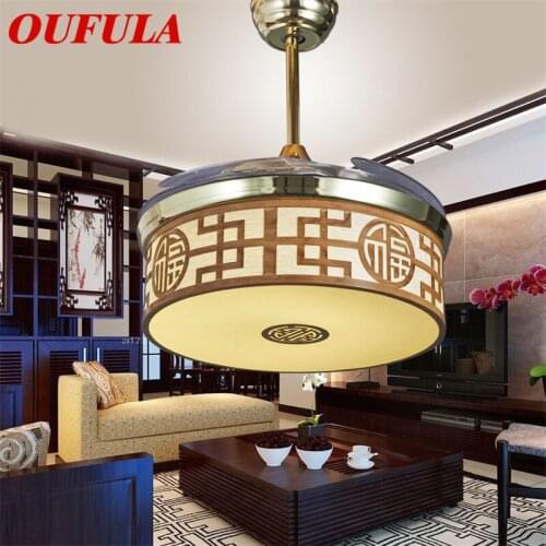 AOSONG Modern Ceiling Fan Lights With Invisible Fan Blade Remote Control Classical Decorative For Home Living Room Bedroom