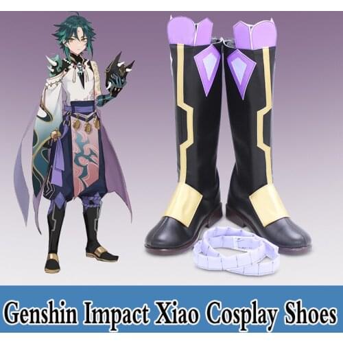 Game Genshin Impact Cosplay XIAO boots shoes Halloween Cosplay Genshin Impact XIAO Mona Megistus Cosplay shoes boots Custom made