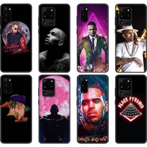 Black tpu Case For Samsung galaxy S20 /S20 PLUS/S20 ultra/S20+ /S20FE back cover Singer Chris Brown