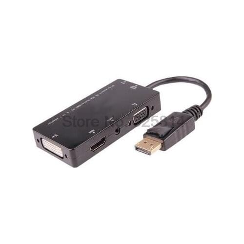 By dhl or ems 100pcs DP Male To DVI HDMI VGA Audio Female Adapter Display Port Cable Converter For Apple MacBook Air Pro