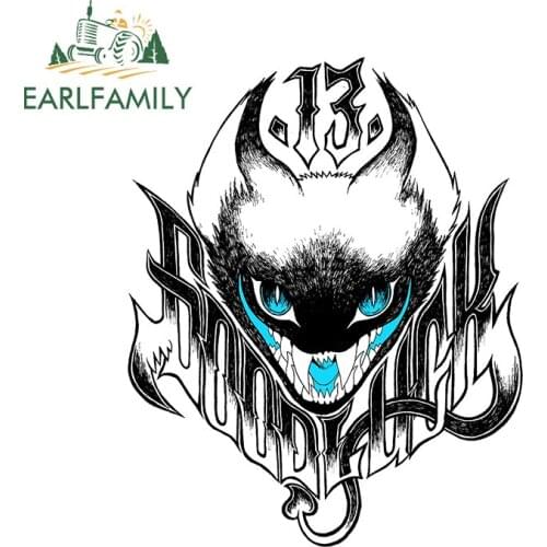 EARLFAMILY 13cm x 10.5cm for Good Luck 13 Devil Car Sticker Waterproof Anime Motorcycle Helmet Decoration Vinyl Trunk Decal