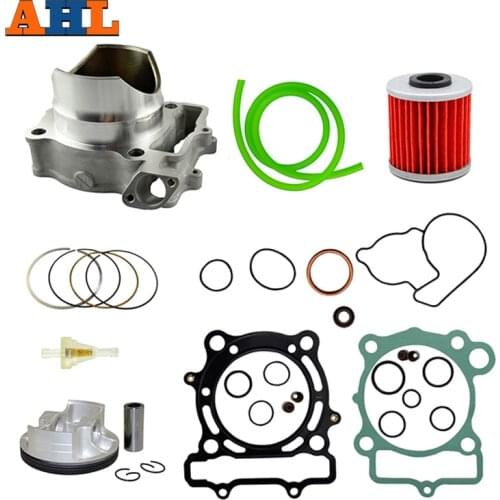 AHL Bore Size 77mm Air Cylinder Block & Piston & Rings &Oil Tube & Oil Filter & Fuel Filter Kit For Kawasaki KXF250 2004-2008