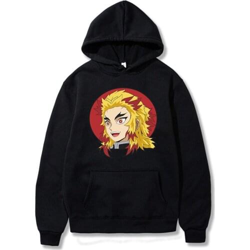 Costume Hoodies Kyojuro Rengoku Demon Slayer Flame Hashira Pullover Sweatshirt Dropship Clothing Man Women Streetwear