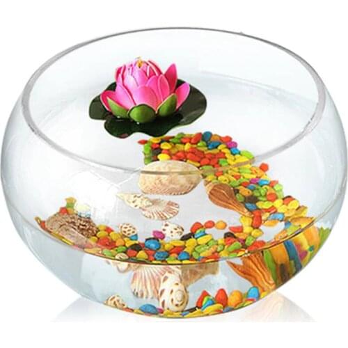 HONGYI round cylinder Round goldfish tank Ecological creativity Glass fish tank Large turtle tank Hydroponic tank vase