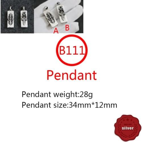 B111 S925 sterling silver pendant jewelry retro same style popular cross flower hip hop punk style gift for lover new hot