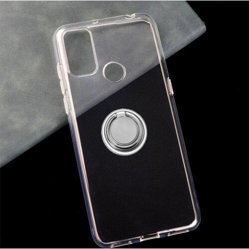 For TCL 20E Back Ring Holder Bracket Phone Cover TPU Soft Silicone Case On TCL20Y 20Y TCL20E